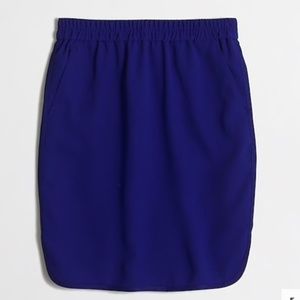 J. Crew Blue Lined Crepe Pencil Curved Skirt Sz 2